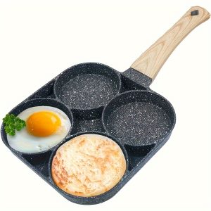 4 Egg Frying Pan, Pancake Omelette Pan, Cooker Pans 4-Cups Non-stick Cookware Divided Egg Cooker, Burger Pan For Breakfast, Pancake, Poached Egg1