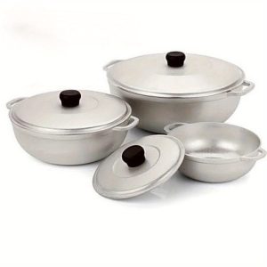 3-piece cast aluminum roasting pan set: with lid, durable design, kitchen choice