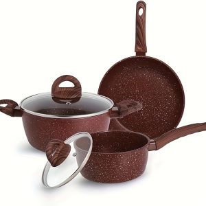 5-piece 5-Piece Ultra Non-Stick Cookware Set: Gas/Induction Compatible, PFOA-Free, Stay-Cool Handles